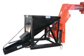 Concrete Hopper on extendable forklift