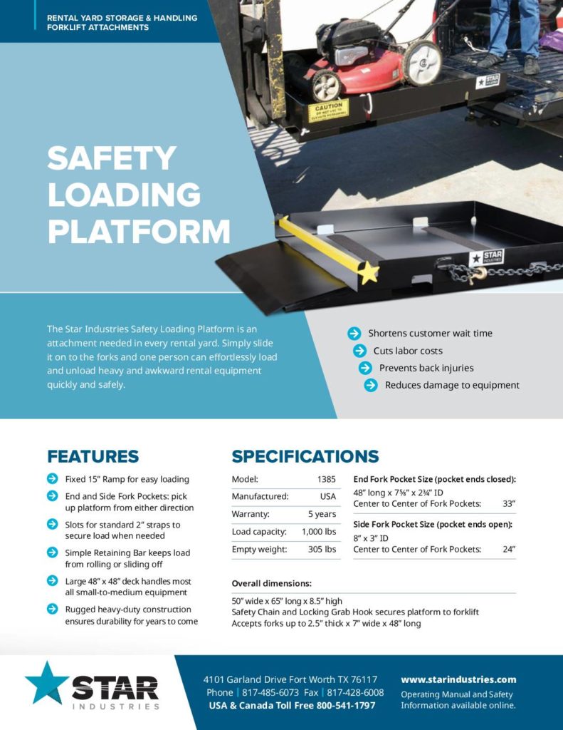 Saftey Loading Platform - Product Sheet