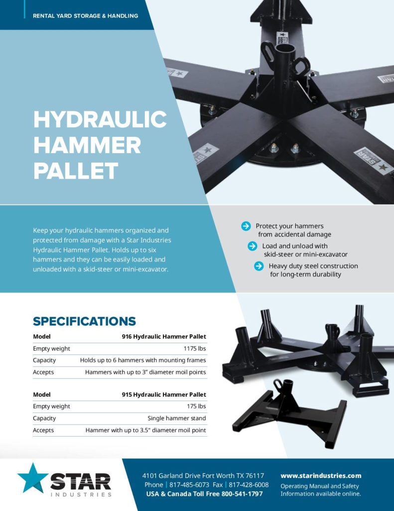 Hydraulic Hammer Pallet - Product Sheet
