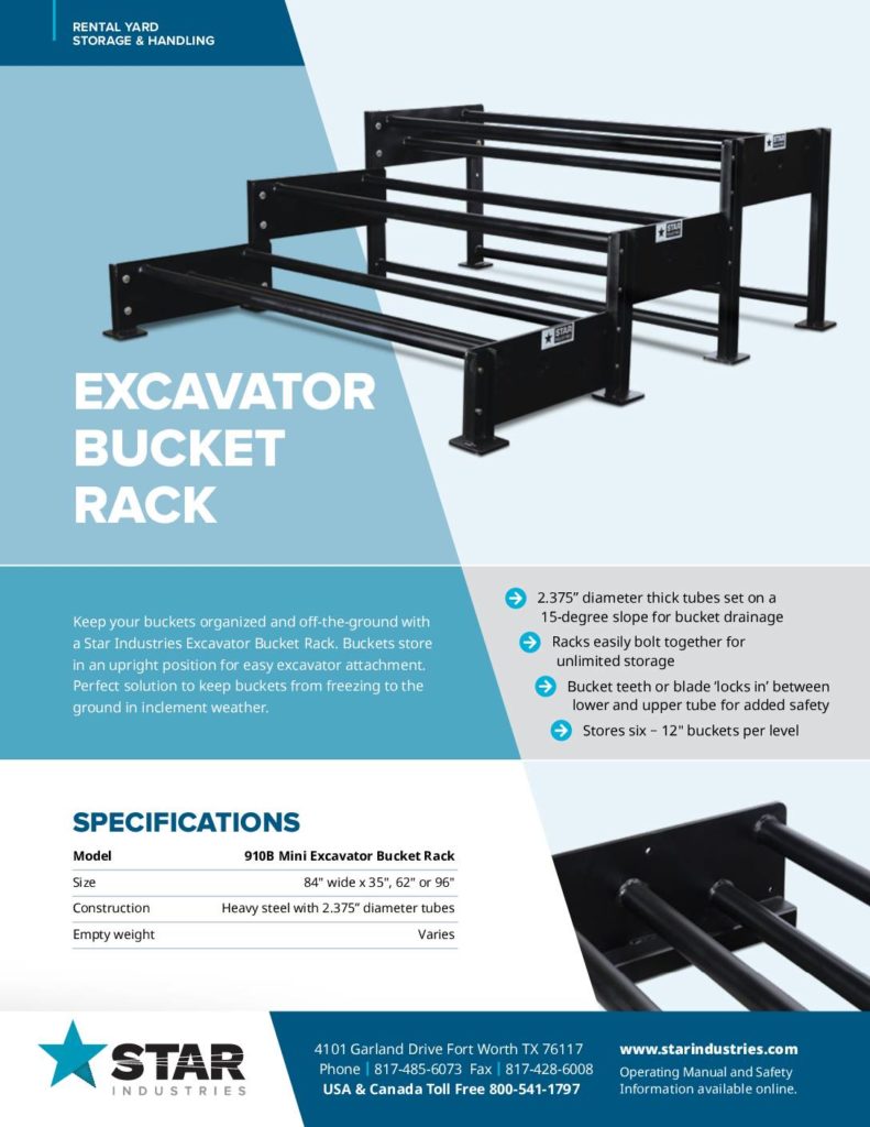 Excavator Bucket Rack - Product Sheet