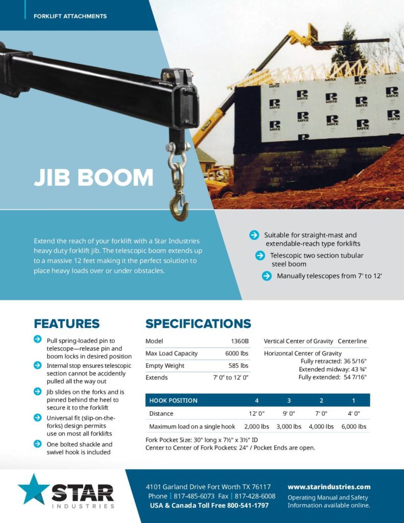Jib Boom Product Sheet