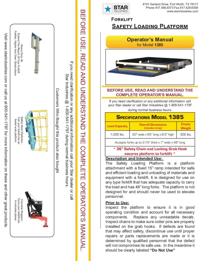Safety Loading Platform - Manual