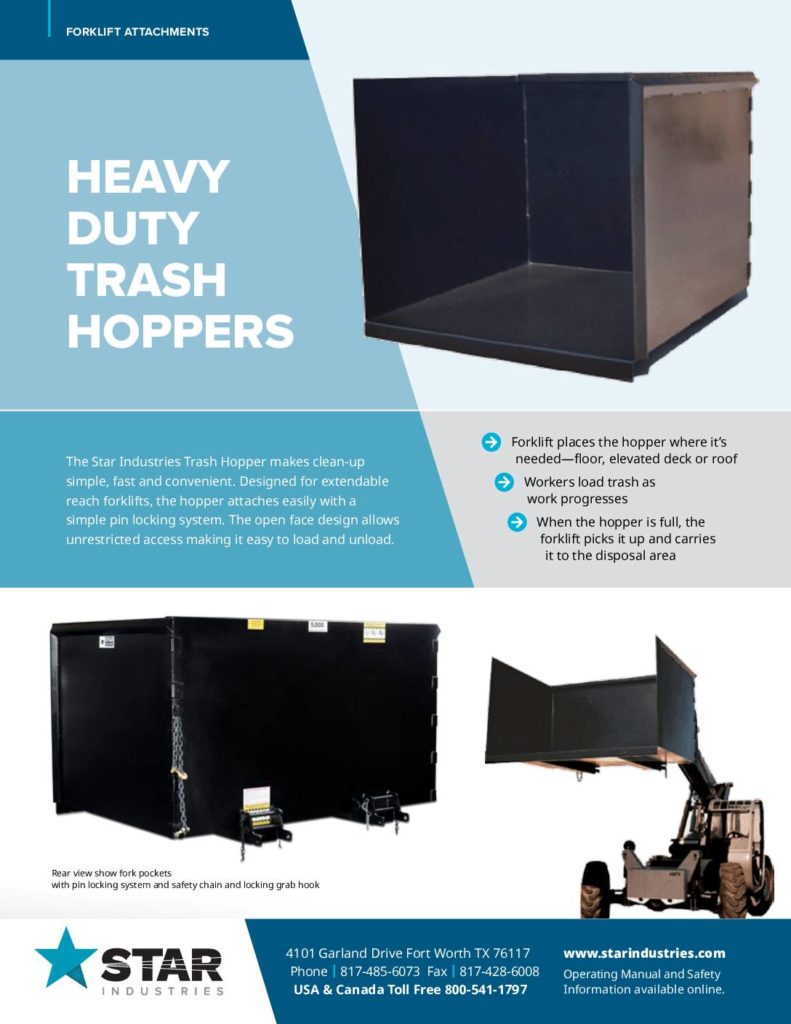 Heavy Duty Trash Hopper Product Sheet