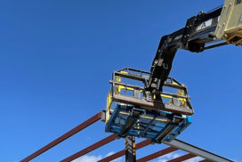 Safety Work Platform being lifted onsite