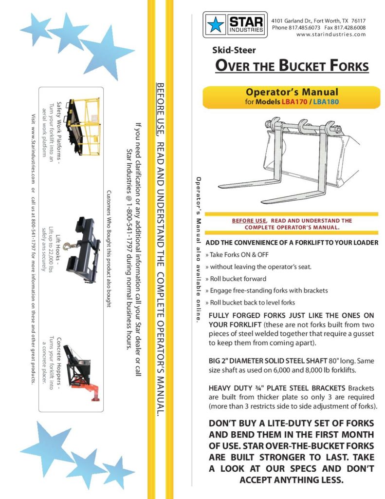 Over-the-Bucket Fork - Manual