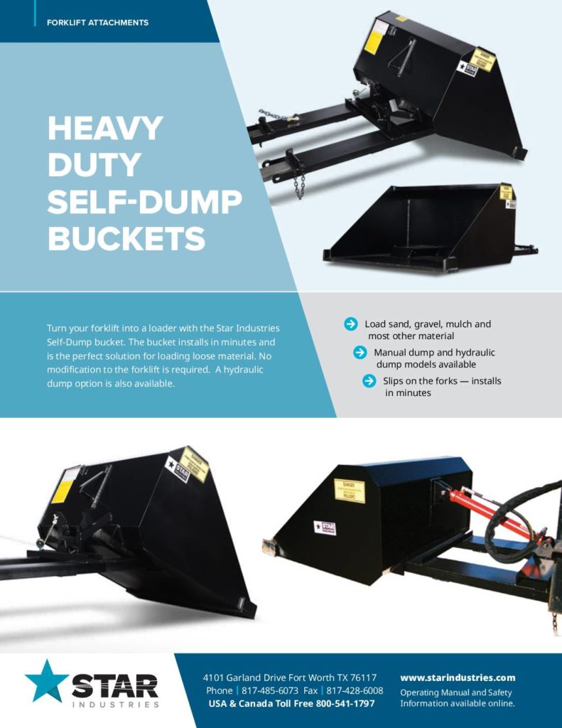 Self-Dump Bucket Product Sheet