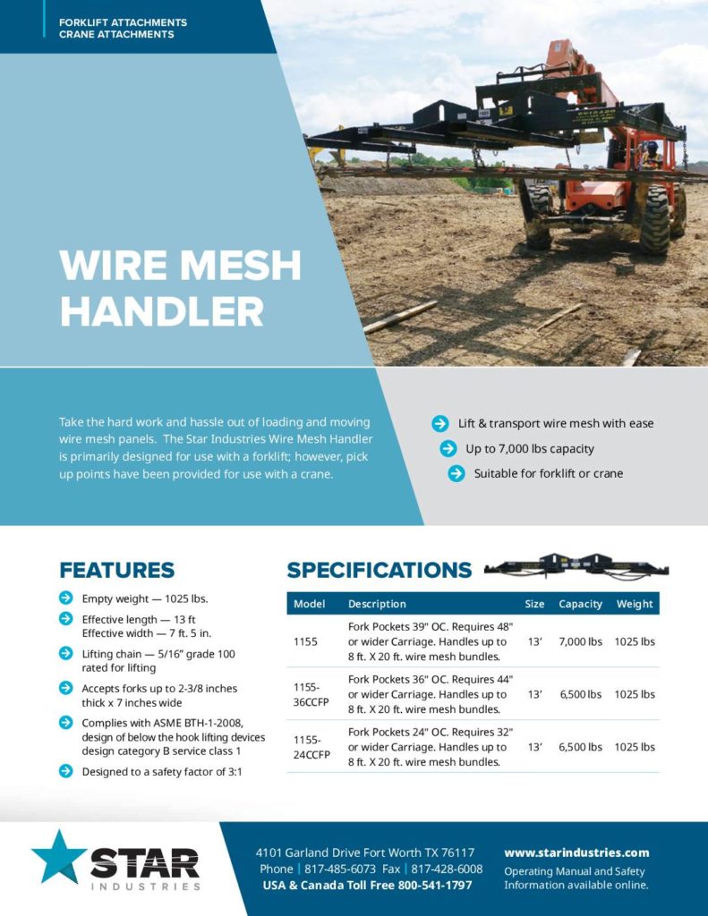 Wire Mesh Handler - Product Sheet