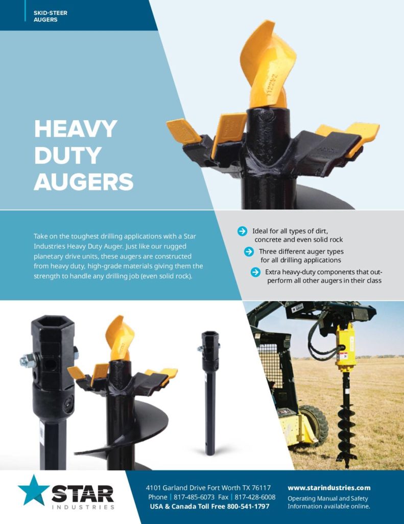 Heavy Duty Auger Product Sheet