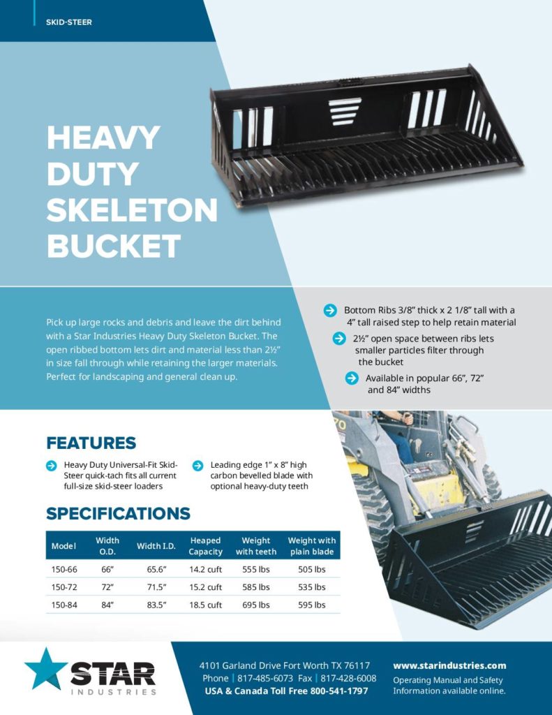 Skeleton Bucket - Product Sheet