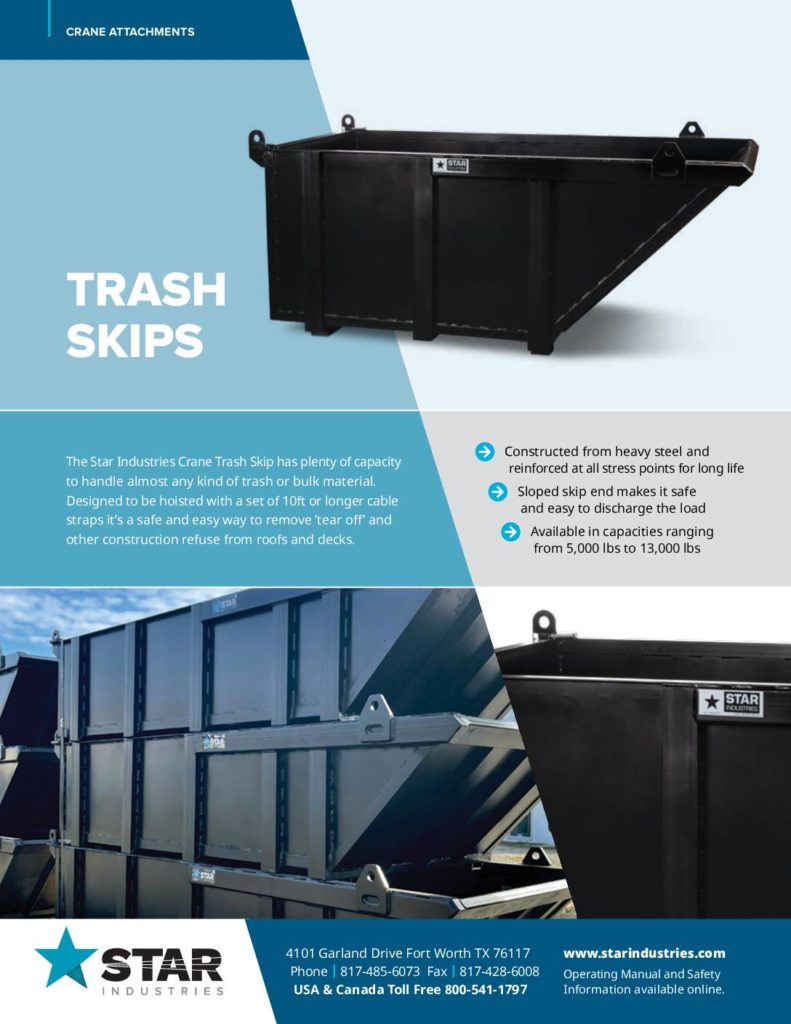 Crane Trash Skip - Product Sheet