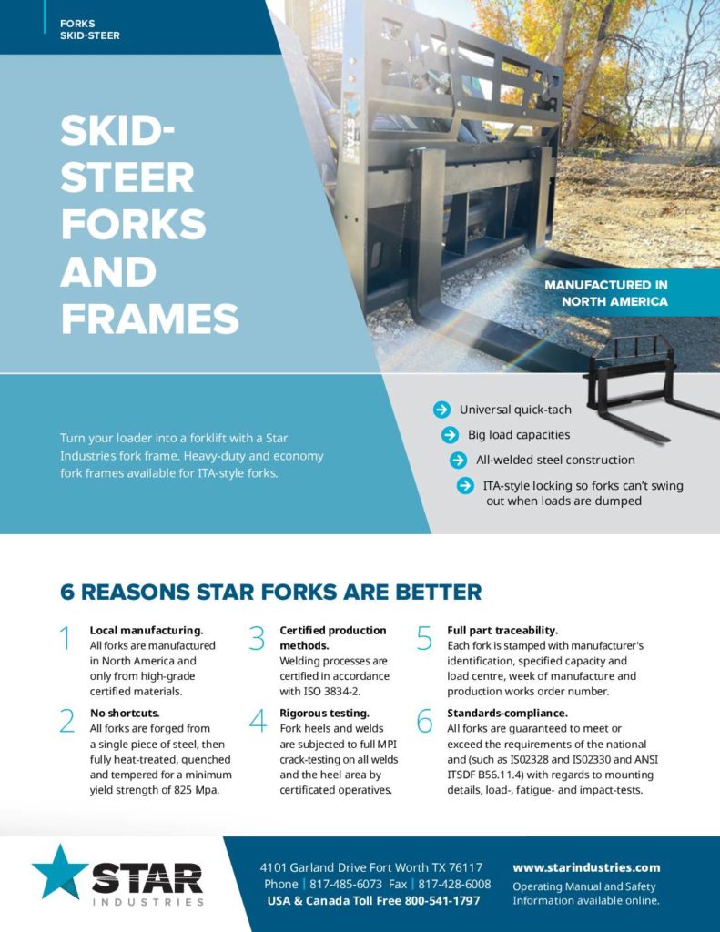 Skid-Steer Forks and Frames - Sell Sheet