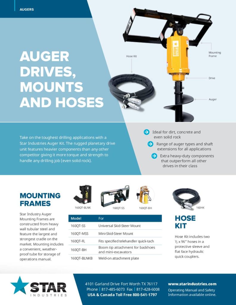 Product Sheet - Auger, Drives, Mounts and Hoses