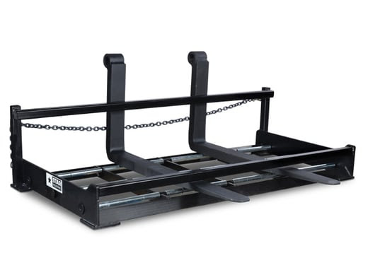 Forklift-compatible safety loading platform for securely transporting equipment attachments