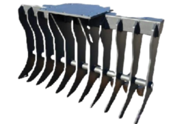 mini skid steer root rake excavator